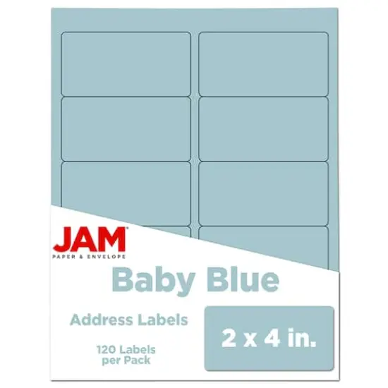 JAM Paper Standard Address Labels, 120ct. Baby Blue {1}