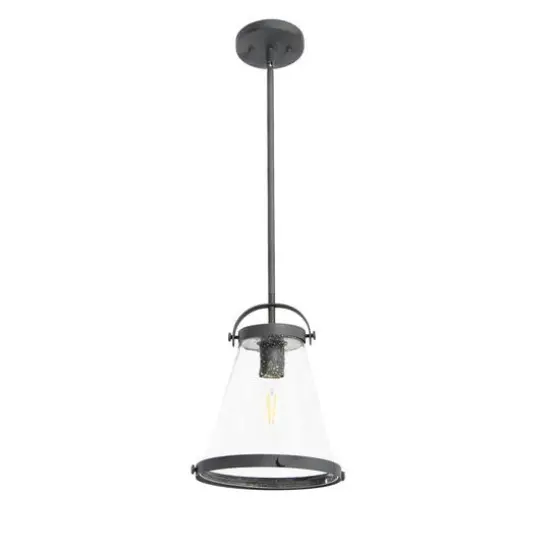 Hello Honey® Robert Stevenson Lighting Wesley Metal & Seedy Glass Ceiling Light Distressed Zinc {10}