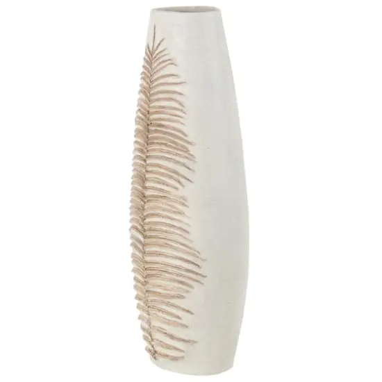 White Polystone Boho Style Vase, 25" x 9" x 8" {3}