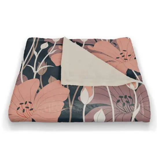 Growing Floral 50" x 60" Coral Fleece Blanket {3}
