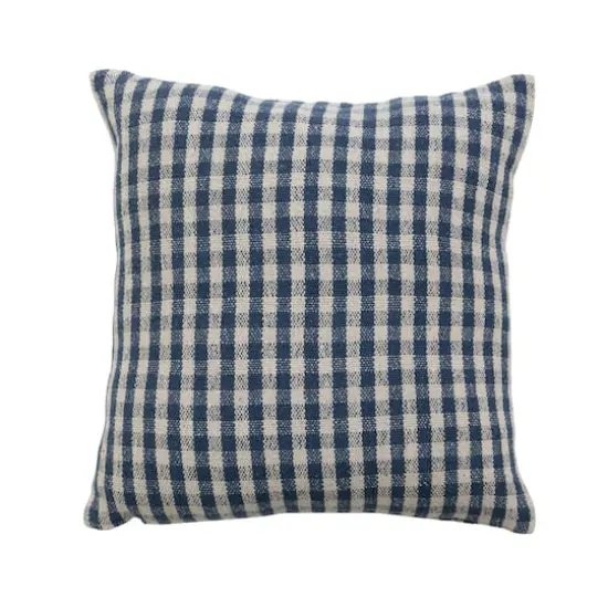 Hello Honey&reg; Blue & White Gingham Woven Recycled Cotton Blend Pillow Cover {1}