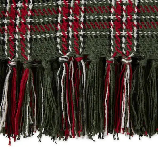 DII&reg; O Christmas Tree Plaid Recycled Cotton Throw {4}