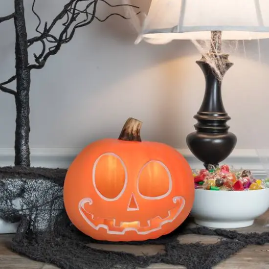 9" Orange Lighted Jack-o'-Lantern D&eacute;cor by Ashland&reg; {3}