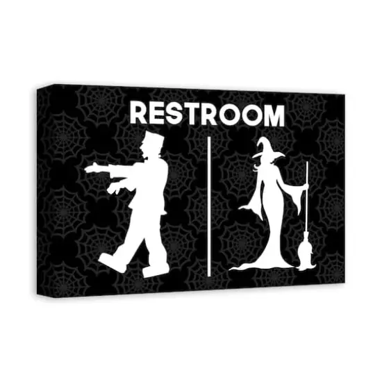 Halloween Restroom Canvas Wall Art {3}