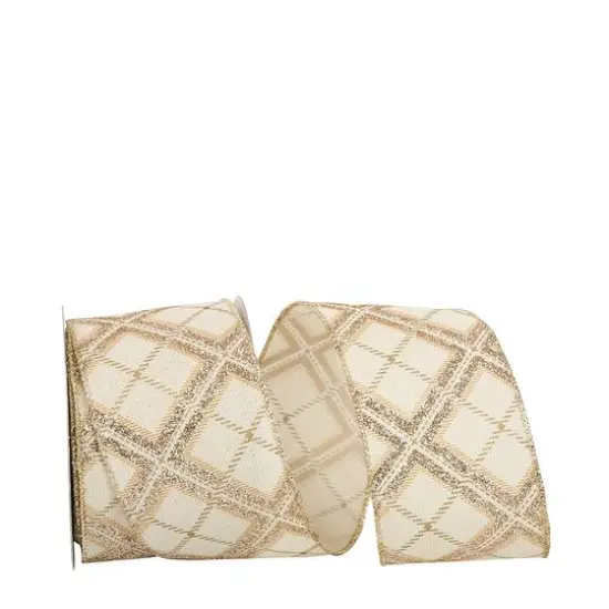 JAM Paper 2.5" x 10yd. Glitter Christmas Diamonds Wired Ribbon {1}