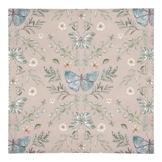 Butterfly Cotton Twill Napkin Blush {1}