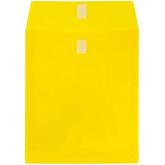 JAM Paper VELCRO&reg; Closure 9.75" x 11.75" Expandable Open End Envelopes, 12ct. Yellow {4}