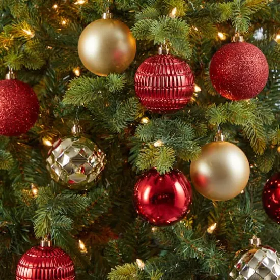 40ct. 3" Red & Gold Shatterproof Ball Ornaments {6}