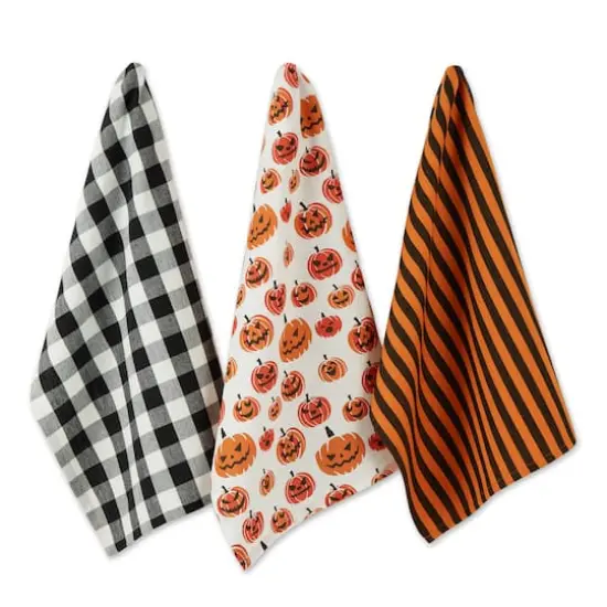 DII&reg; Pumpkin Faces Dishtowel Set {1}
