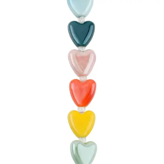 Multicolor Ceramic Heart Beads, 14mm by Bead Landing&trade; {1}