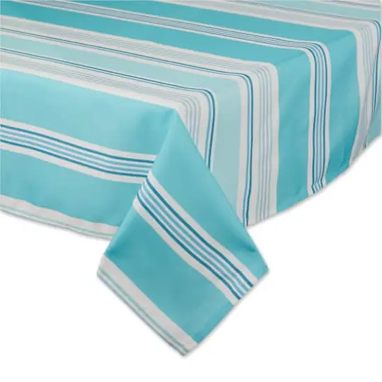 Beach House Stripe Print Outdoor Tablecloth With Zipper 60" x 84" {3}