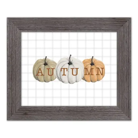 Autumn Pumpkins Western Gray Framed Print {1}