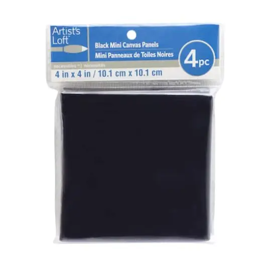 4 Pack 4" x 4"&nbsp;Mini Canvas Panels by Artist's Loft&trade; Necessities&trade; Black {5}