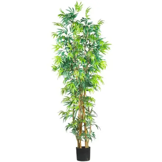 7ft. Potted Curved Bamboo Silk Tree {1}