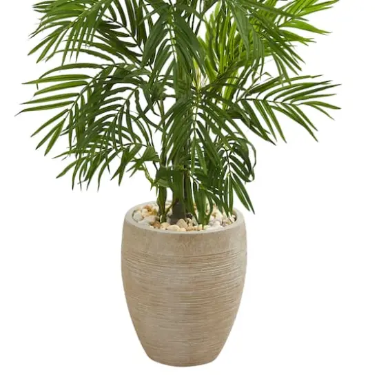 5ft. Areca Palm Artificial Tree in Sand Colored Planter {4}