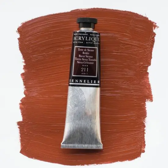 Sennelier Extra Fine Artists' Acrylic Paint, 60mL 211 Burnt Sienna {4}