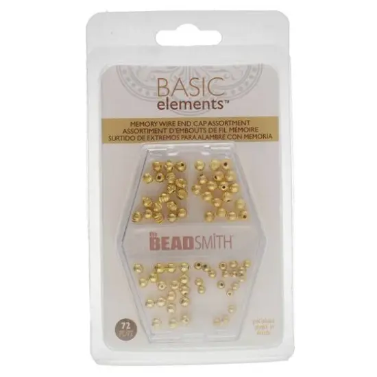 The Beadsmith&reg; 3-4mm Gold Plated Memory Wire End Caps {3}