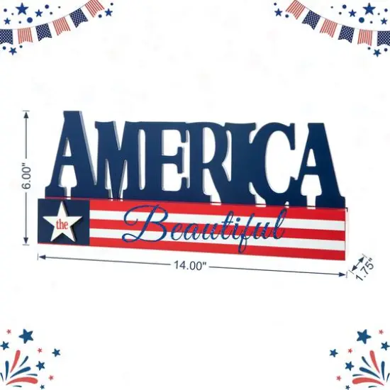 Glitzhome&reg; 14" Wide America the Beautiful Tabletop D&eacute;cor {9}