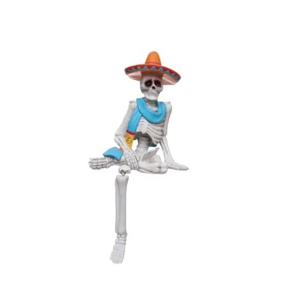 9" Day of the Dead Sitting Skeleton with Sombrero Tabletop D&eacute;cor by Ashland&reg; {1}