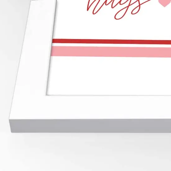 16" x 20" Happy Valentine's Day White Framed Print Wall Art {3}