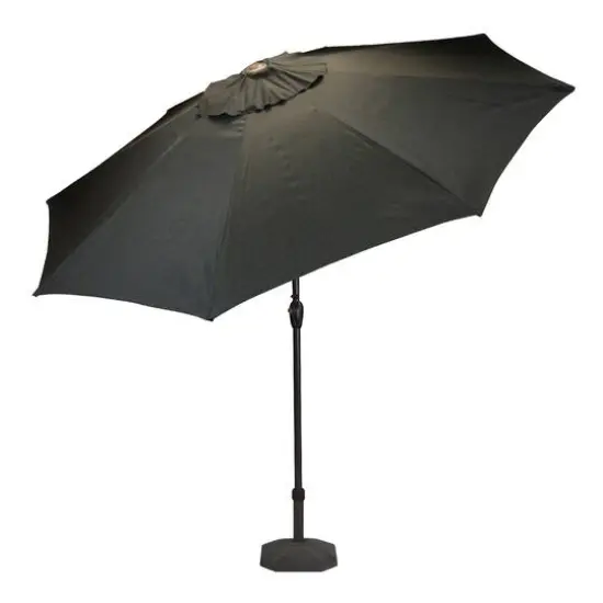 9ft. Black & Brown Outdoor Patio Umbrella {3}