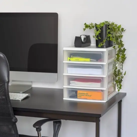 IRIS White 4-Drawer Desktop-Storage Unit {6}