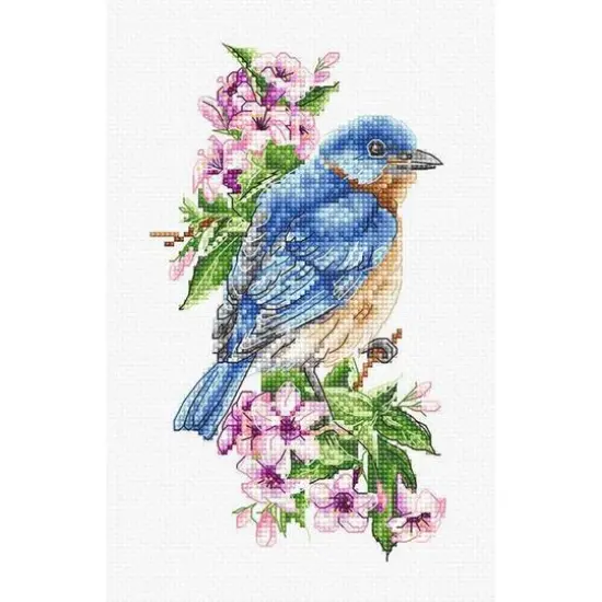 Luca-s Blue Bird On The Branch Counted Cross Stitch Kit {8}