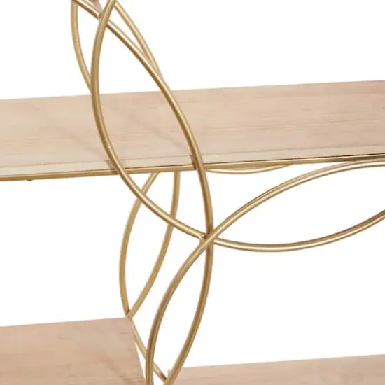 Gold Metal Contemporary Wall Shelf, 26" x 37" x 6" {4}