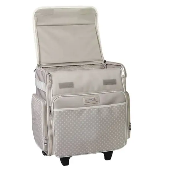 Everything Mary Tan Dot Rolling Scrapbooking Case {4}