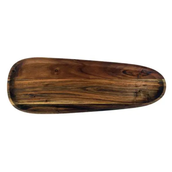 Hello Honey&reg; 21" Natural Long Acacia Wood Oval Serving Tray {12}