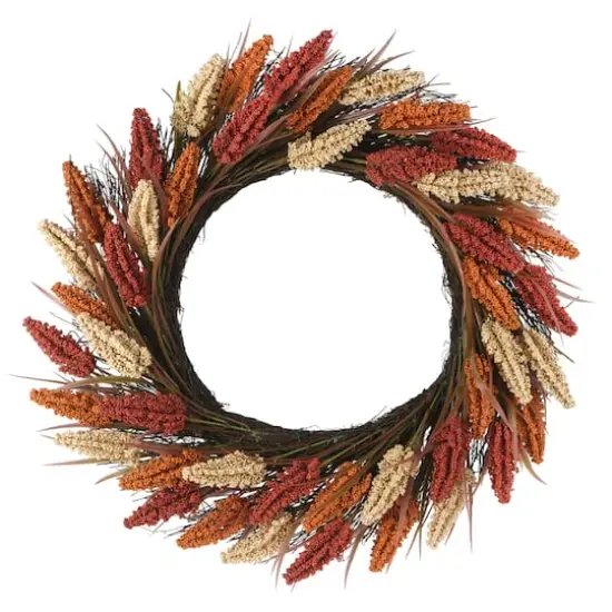 22" Orange Heather Wreath by Ashland&reg; {1}