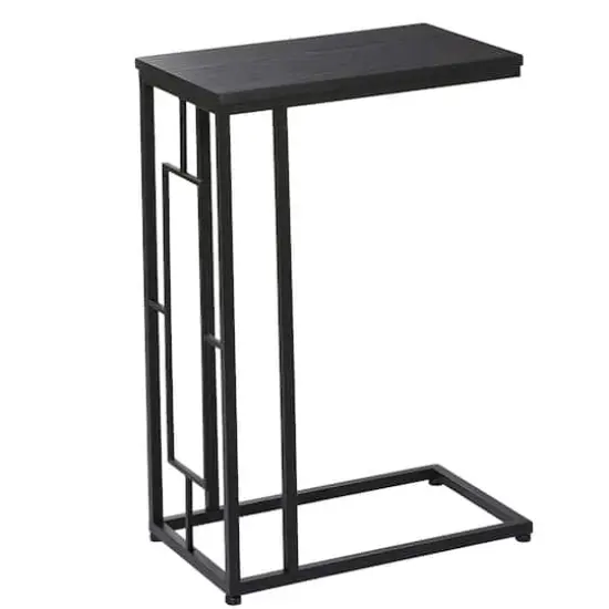 26" Black Metal Contemporary Accent Table {1}