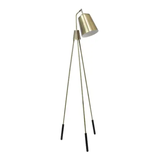 Lalia Home 5.5ft. Antique Brass Tripod Floor Lamp with Interior White Spotlight {1}