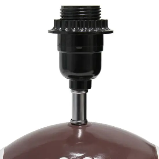 Simple Designs&trade; 11.5" Football Base Table Lamp with White Shade Brown Trim {9}