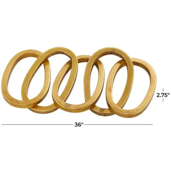 CosmoLiving by Cosmopolitan 3ft. Metal Chain Sculpture Gold {7}