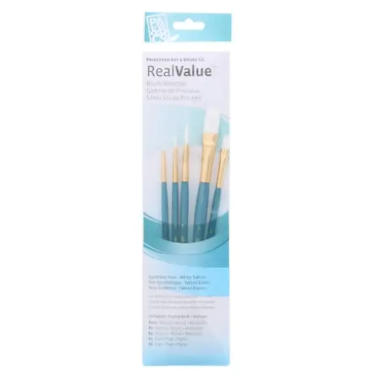 Princeton&trade; RealValue&trade; White Taklon 5 Piece Brush Set {1}