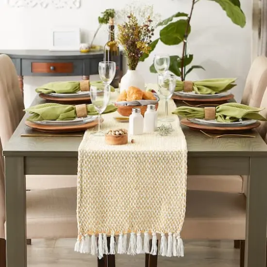 DII&reg; 72" Woven Table Runner Honey Gold {5}