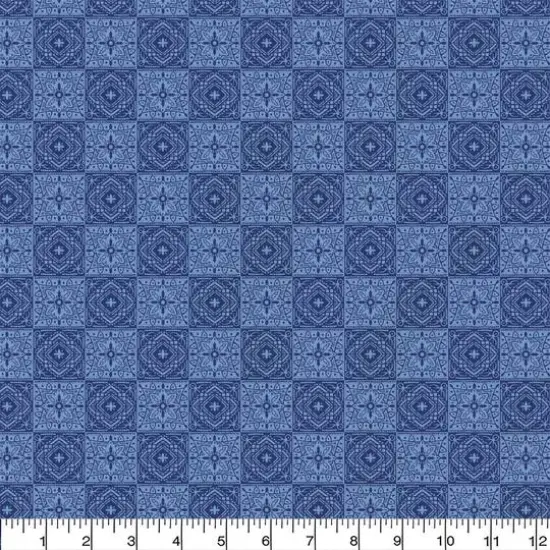 Emma & Mila&reg; La Dolce Vita Collection Blue Tile Precut Cotton Fabric, 4ct. {4}