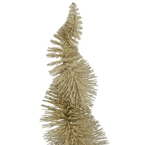 14" Gold Glittered Spiral Sisal Christmas Tree Tabletop D&eacute;cor {5}