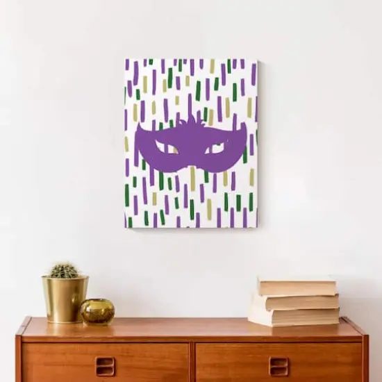 Confetti Mask Mardi Gras Canvas Wall Art {5}