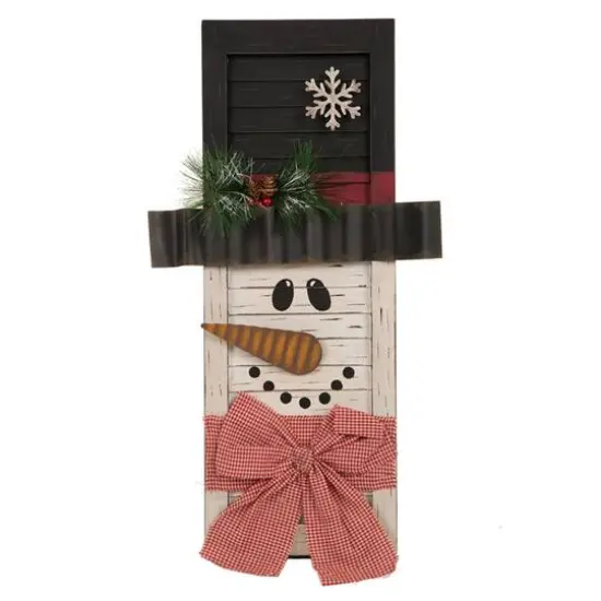 Glitzhome&reg; 22" Wooden Snowman Shutter D&eacute;cor {1}
