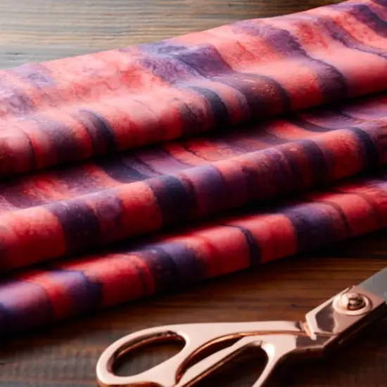 Feldman Batik Raspberry Lavender Tonal Cotton Fabric {4}