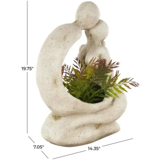 20" Cream Kissing Figures Planter {8}