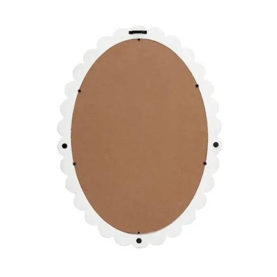 Habitat Carai 30" Distressed White Mirror with Scalloped Frame {5}
