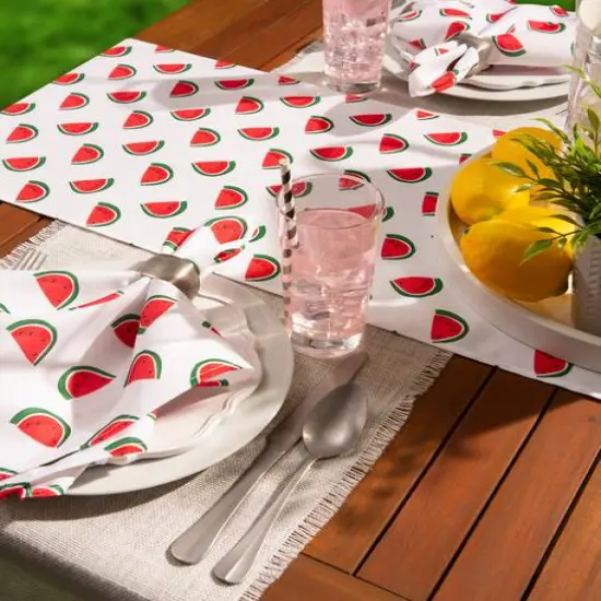 DII&reg; 108" Watermelon Print Outdoor Table Runner {6}