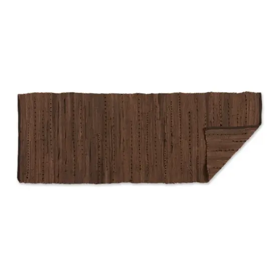 DII&reg; Leather Brown Rag Rug, 2ft. x 6ft. {3}