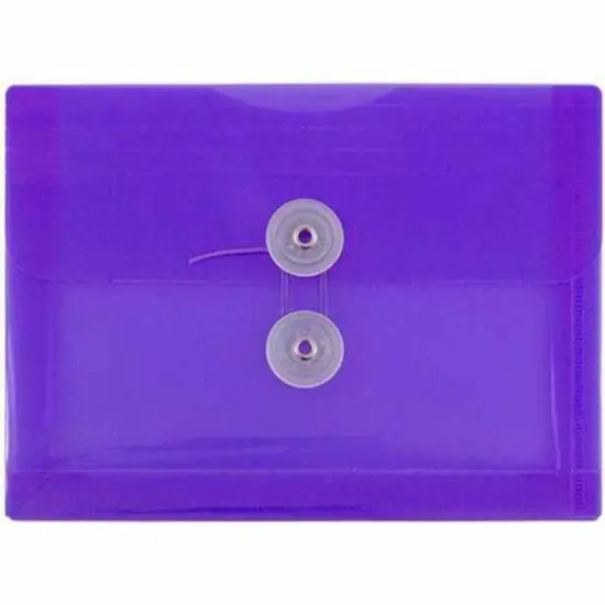 JAM Paper 5.25" x 7.5" Booklet Plastic Envelopes with Button and String Closure, 24ct. Green {2}