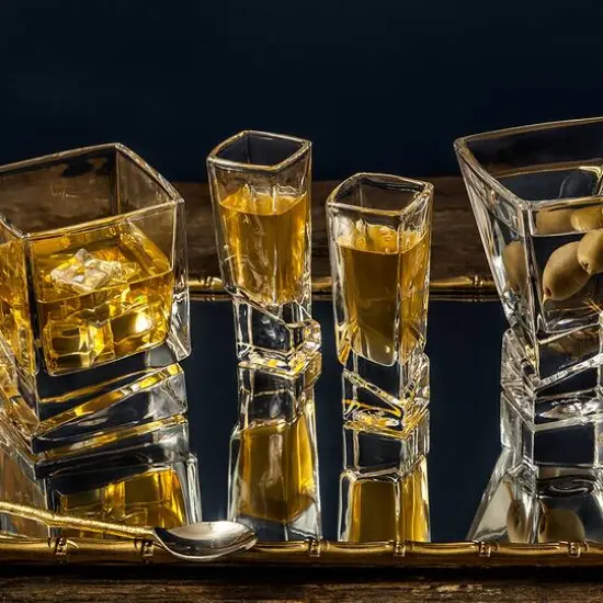 JoyJolt&reg; Carre Square Heavy Base Crystal Shot Glasses, 8ct. {5}