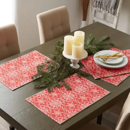 DII&reg; Joyful Snowflakes Jacquard Placemats, 4ct. {10}