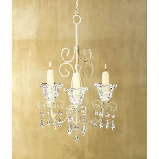 24.75" Shabby Elegance Scrollwork Candle Chandelier {4}